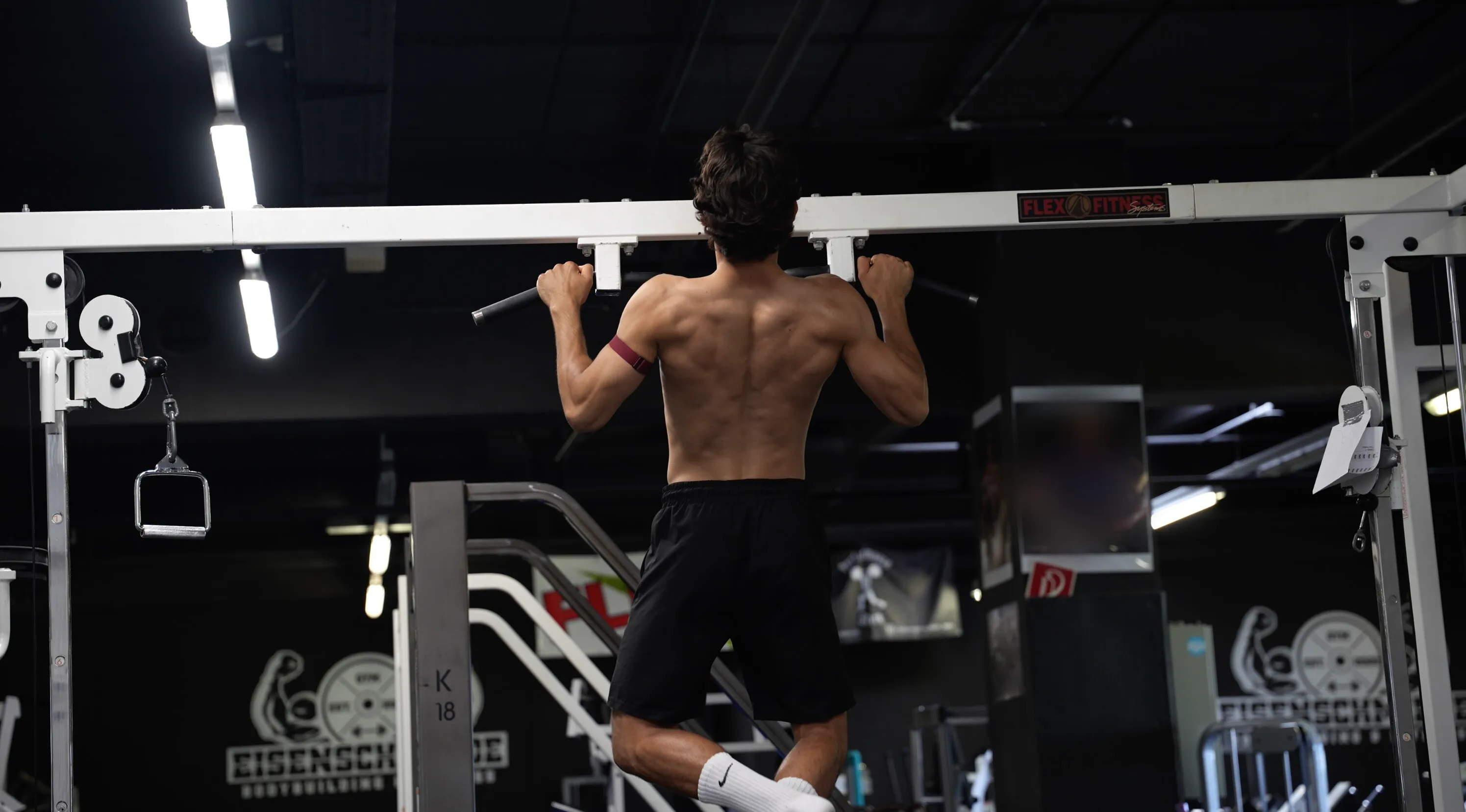 Anto doing pull-ups