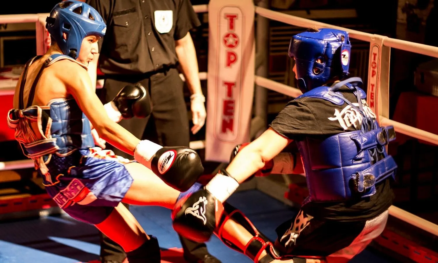Young Anto in his first fight, wearing headgear